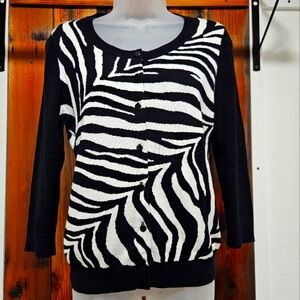 EUC Talbots Black/White Sweater